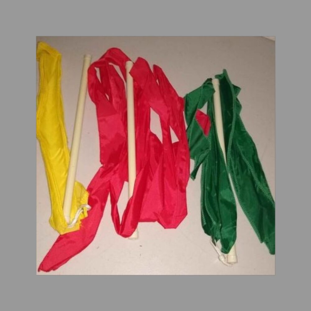 Dance streamers with rod, Dance Streamers Rod Gymnastics Ribbon Sticks x 3 Used